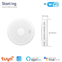 Tuya WiFi Smart Smoke & Carbon Monoxide Fire Detector Alarm Sensor Smart Life Control Smart Home Voice Support Alexa Google Home