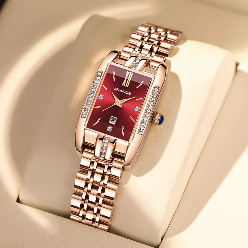 

Stylish Women'S Watch With A Square Dial Calendar Function And Stainless Steel Strap A Trendy And Versatile Timepiece For Women.