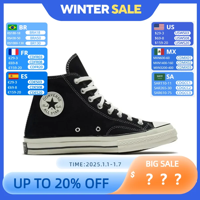 Converse 1970s All Star Men and Women Skateboarding Shoes High-top Outdoor Lightweight Vintage Sneaker