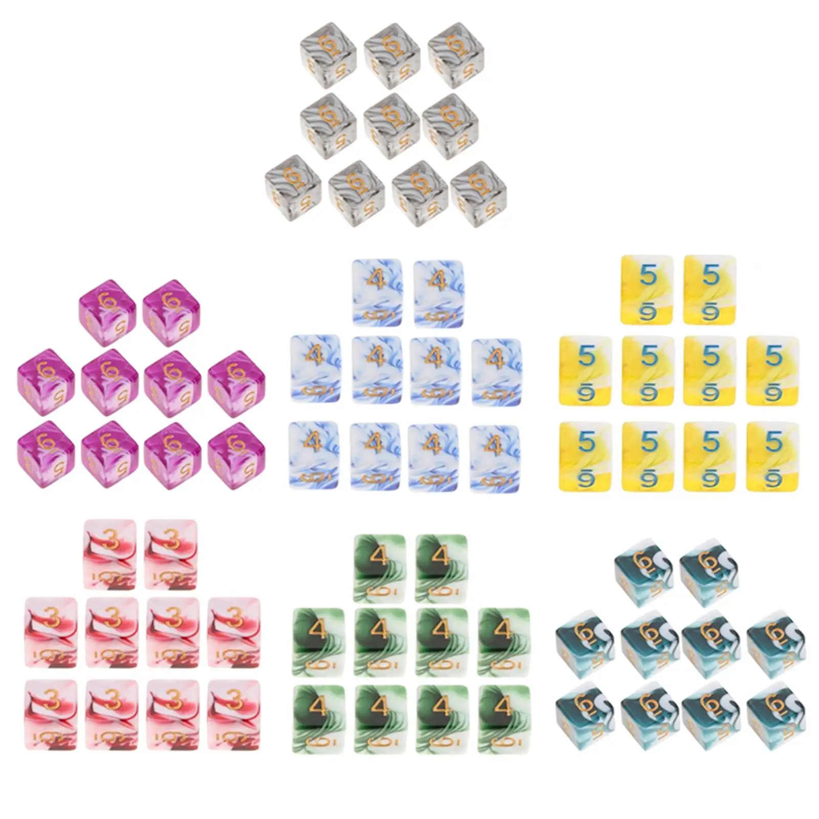 10 Pieces 6 Sides Dice Leisure Entertainment Toys for Table Board Game