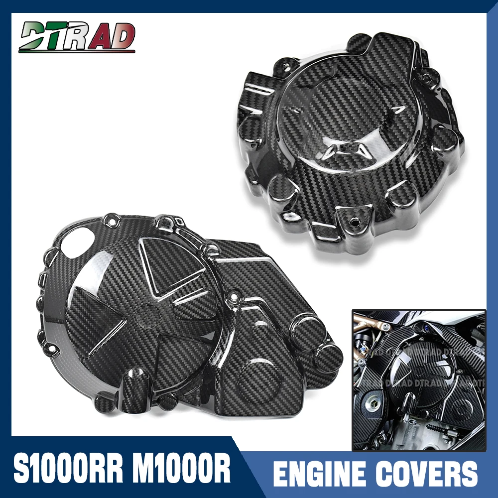 For BMW S1000RR 2019-2025 S1000R M1000R M1000RR 2023 2024 Carbon Fiber Left Alternator Cover &Right Clutch Cover Engine Case Cap