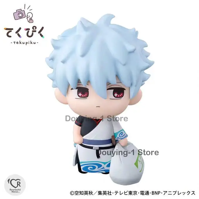 재고 있음 오리지널 반다이 테쿠피쿠 긴타마 사카타 긴토키 Q 버전 데스크탑 장식품 선물 액션 피규어