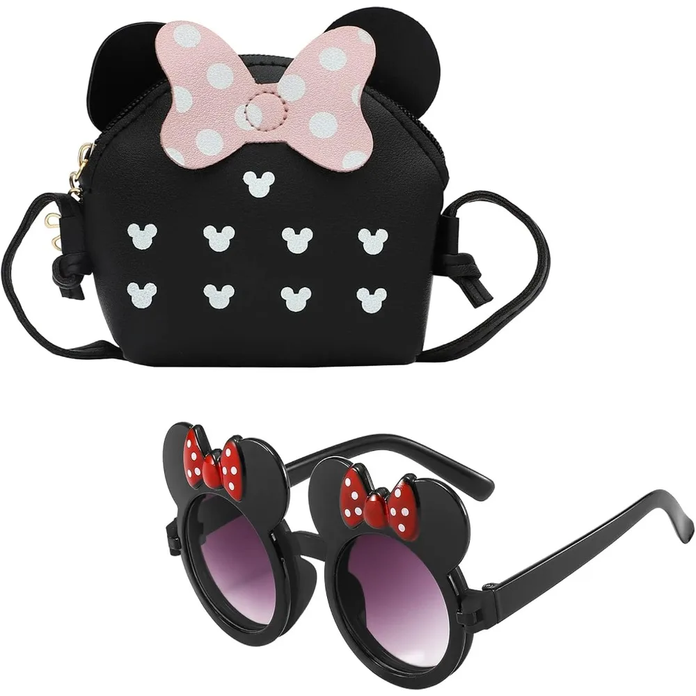 

2pcs Children's Coin Purse Toddler Shoulder Messenger Mini Cartoon Cute Bag Handbags Girls Sunglasses Girl Fashion Sunglass