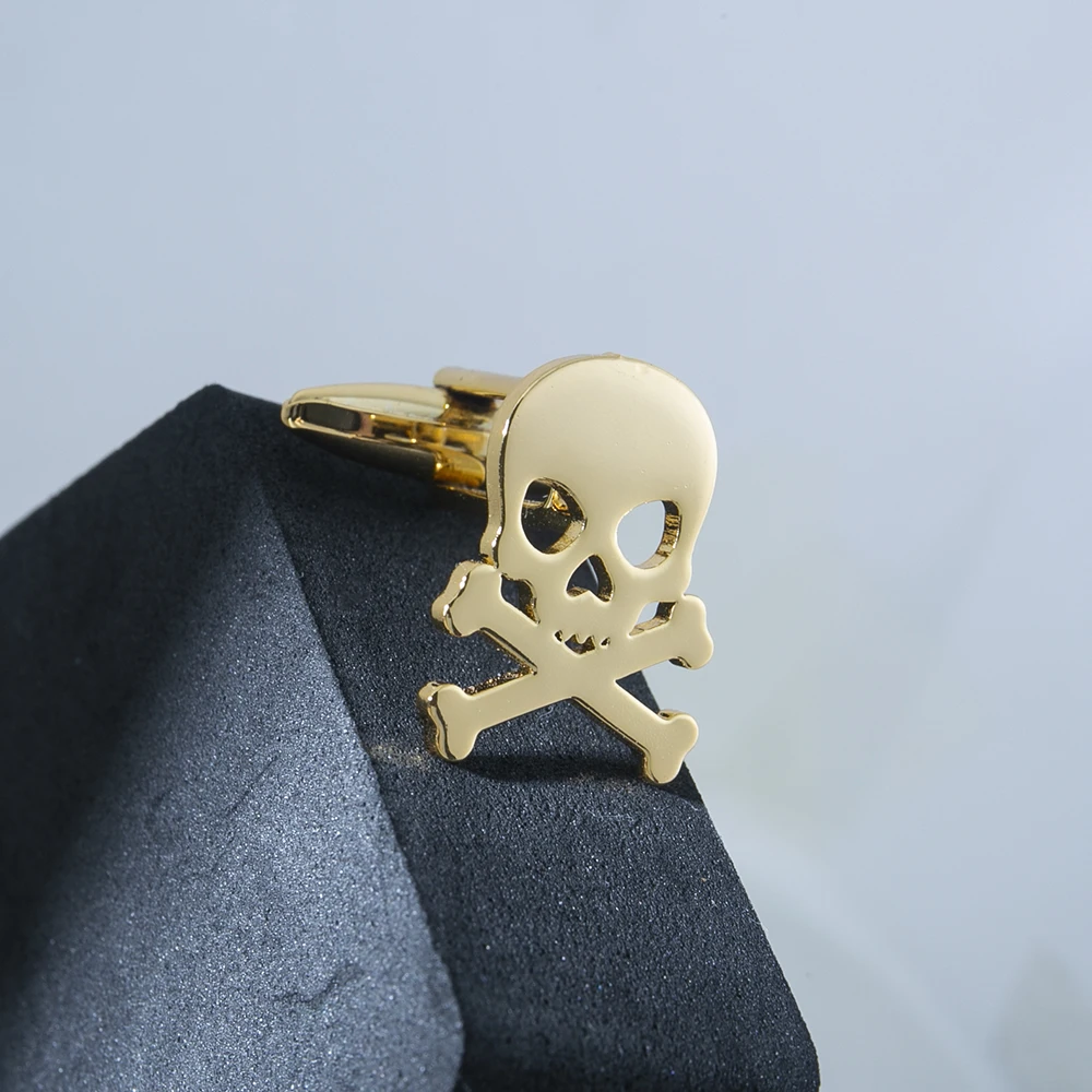 Stainless Steel Punk Pirate Skull Cufflinks Vintage Viking Skeleton Mens Cufflinks for Shirts Personality Rock Party Accessories