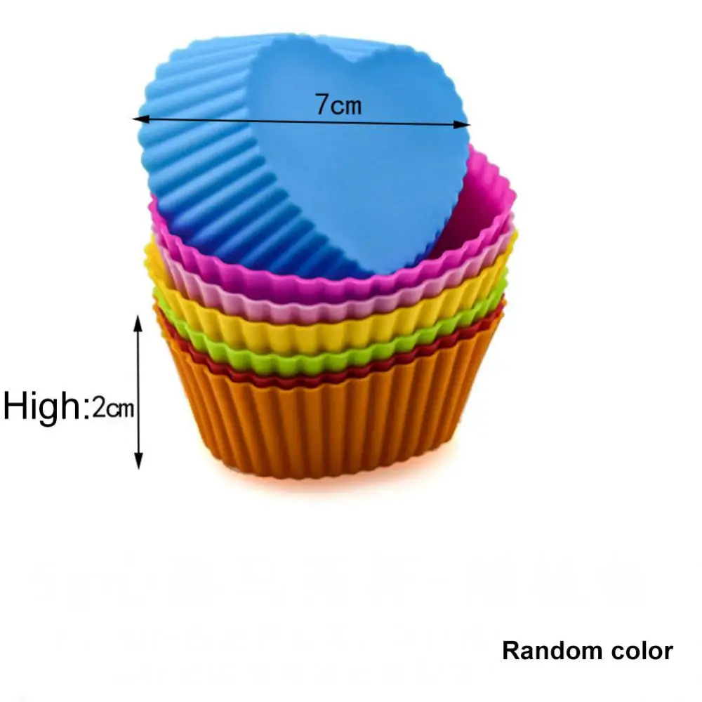Cupcake Paper Cups Silicone Muffin Cup Love Square Rose Star Shape Cake Cup Baking Mould DIY Heat Resistant Kitchen Accessories