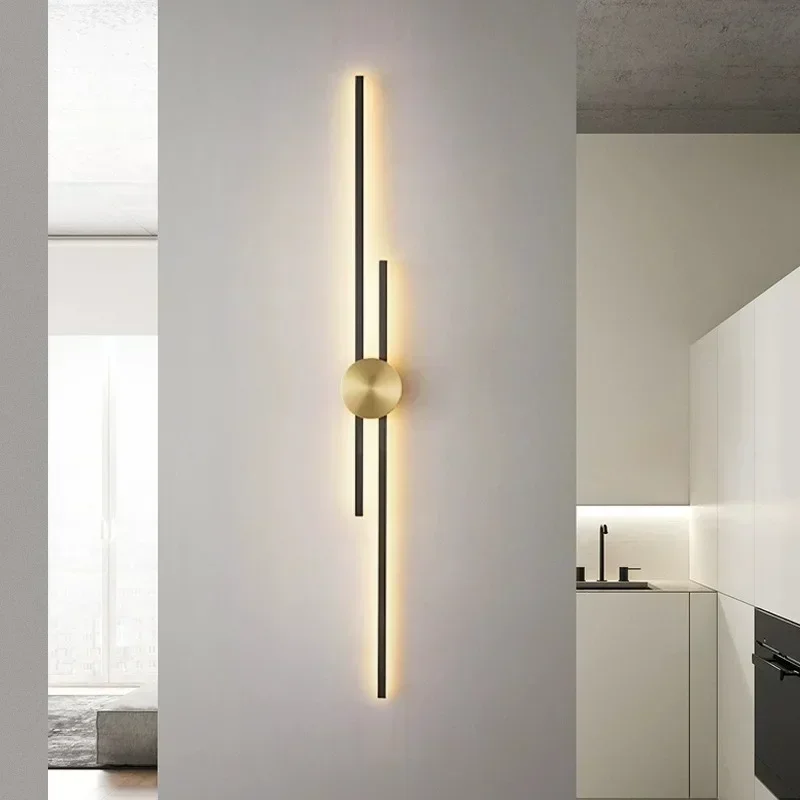 Modern Long Wall Lamp LED Living Room Dining Room Loft Wall Mounted Sconce Decoration Bedroom Bedside Light Staircase Fixture