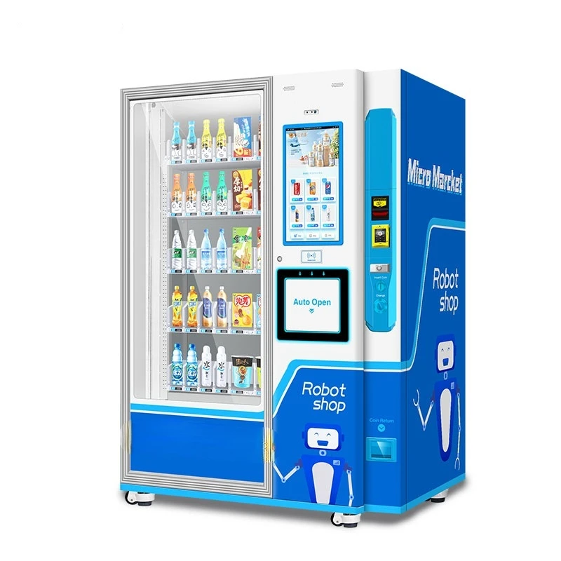 Customized Touch Screen Elevator Blue Vending Machine Automatic Combo Robot Vending Machine For Sale