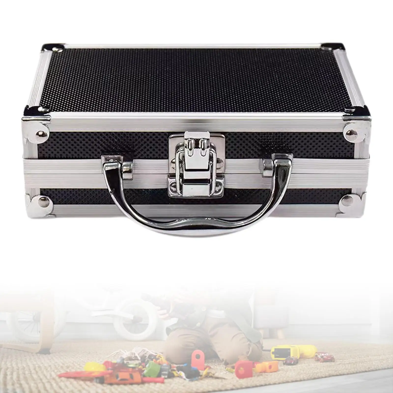 Aluminum Alloy Carrying Case 7.09x4.33x2.28'' Sturdy Suitcase Multifunction Briefcase for Traval Tools Parts Instruments Toys