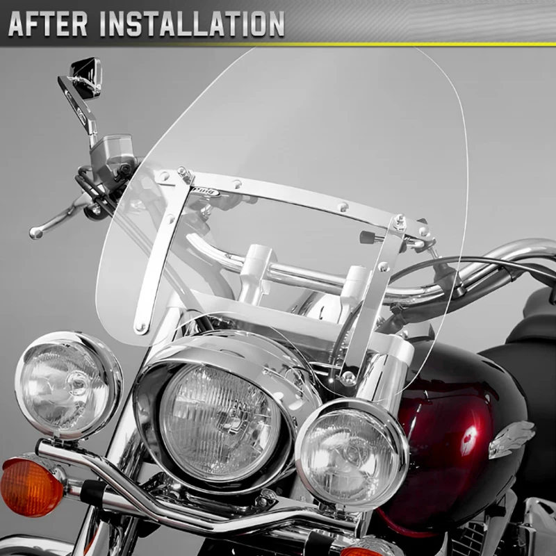 

Motorcycle Accessories For Harley Yamaha Windshield Windscreen 22‑25mm Wind Deflector Protector Handlebar Mounting Cafe Racer