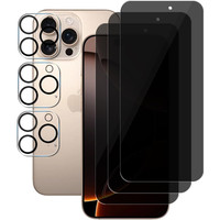 3+3 Pack Anti-Spy Privacy Glass Screen Protector Case for IPhone 16 15 14 13 11 Pro Max Plus 12 Mini 16E 16Pro i16 I Phone Cover