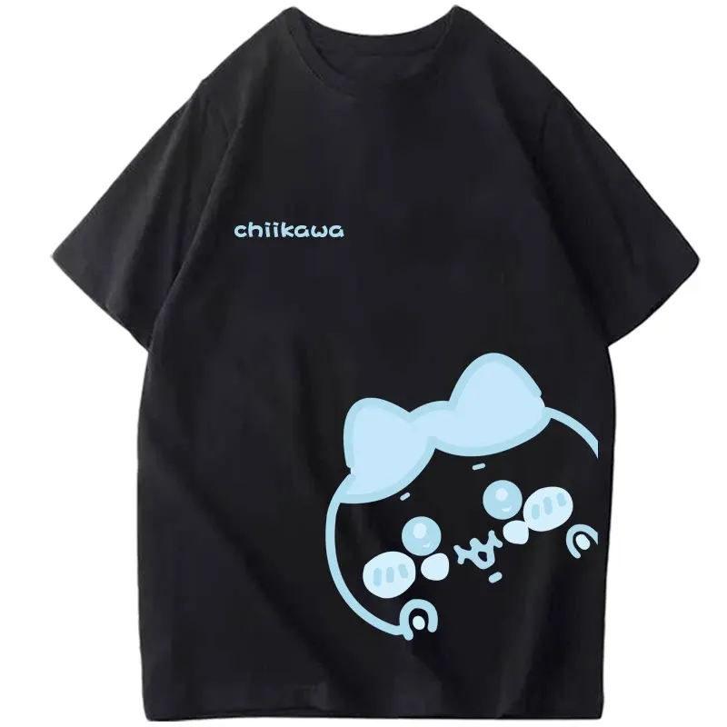 Chiikawa Playful Daily Comic Print T-Shirt, Unisex, lockerer O-Ausschnitt, lässiges Sommer-Kurzarmshirt, trendiges Harajuku-Streetwear-Oberteil für den Alltag – Detail 5