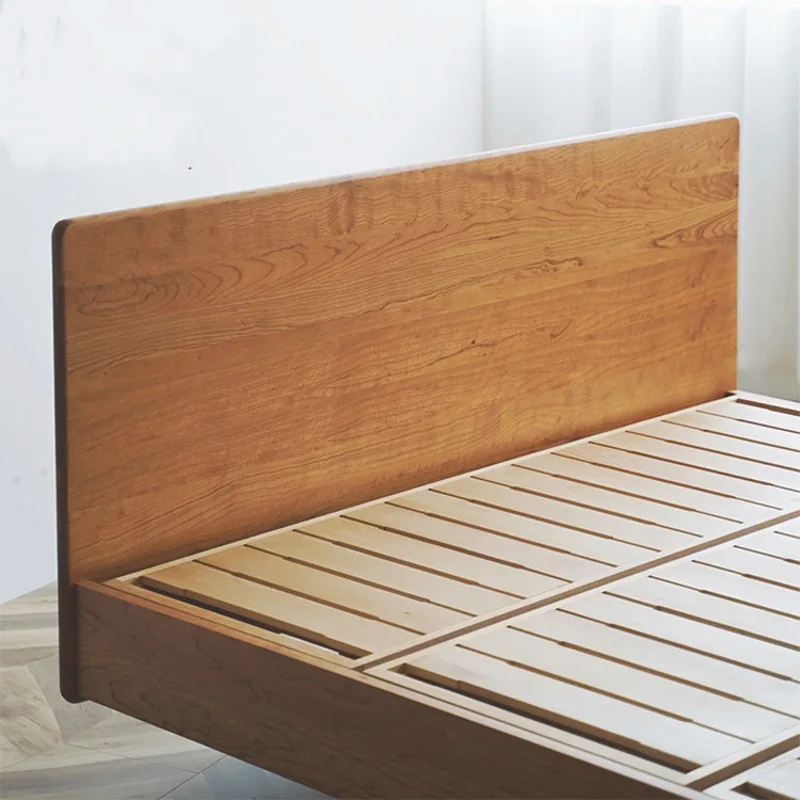 Cherry wood suspended bed Solid wood double bed