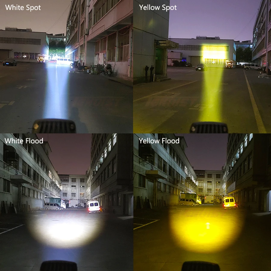 2.4 Inch White Yellow LED Spot Flood Head Work Driving Projector Light For Motorcycle ATV Car SUV Offroad 10-80V  DC