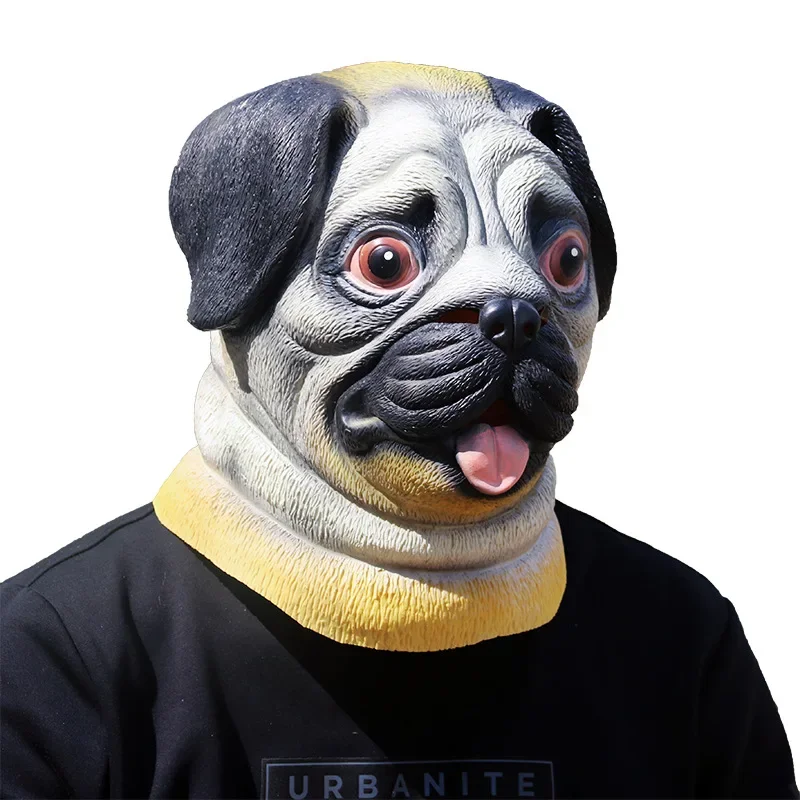 Cosplay Animals Pug Masks Dogs Head Mask Halloween Party Masquerade Carnival Funny Performance Costume Prop