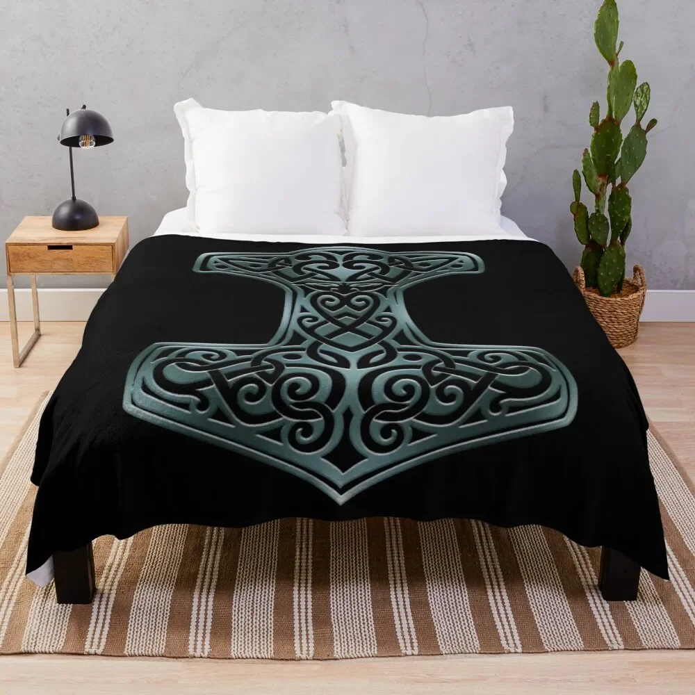 Vikings - Thor's Hammer Mjolnir Nordic Knotwork Throw Blanket Kid'S Giant Sofa Blankets