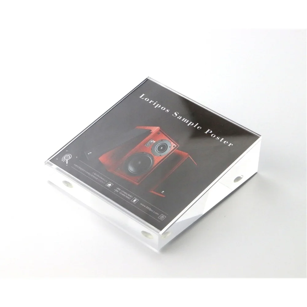 100*100mm Acylic Block Frame Magnetic Picture Frame Desk Sign Holder Retailing Price Tag Display Stand Table Advertising Rack