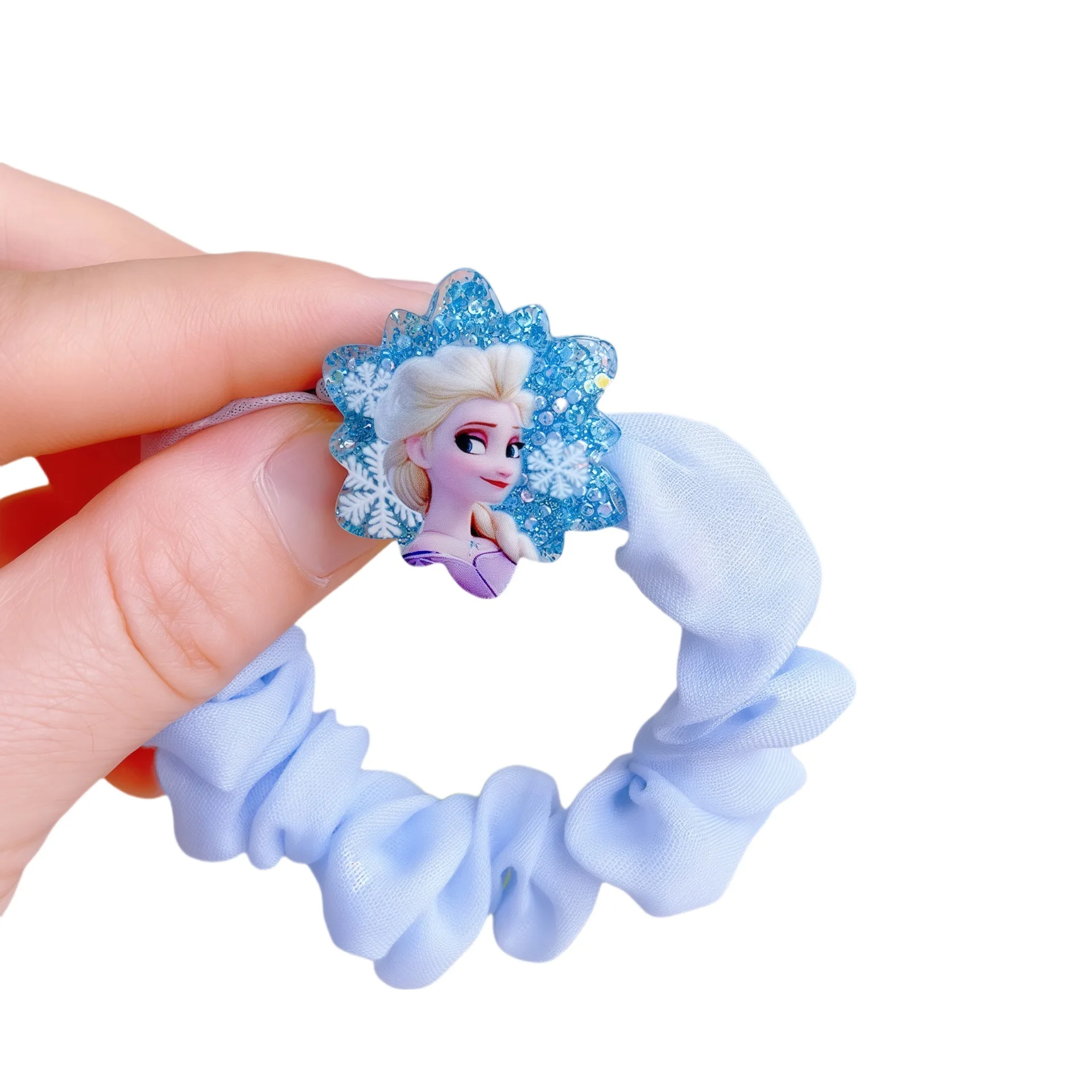 5pcs Disney Anime Frozen Elsa Hair Bands Kawaii Elsa Hairpin Cartoon Rubber Band Hair Accessoires Girl Toy Birthday Gifts view 3