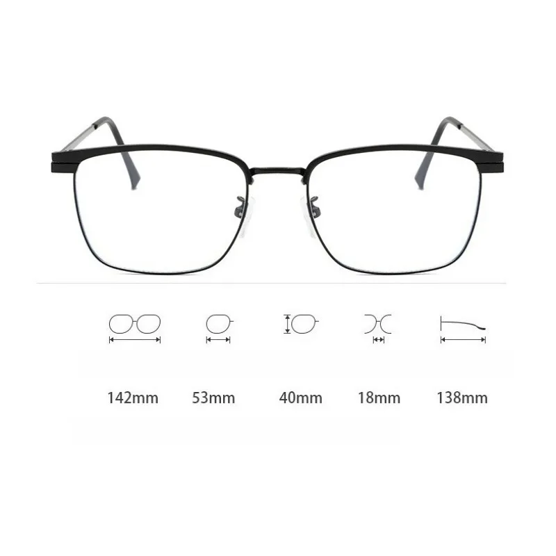 Retro Gray Anti Blue Light High-end Frame with Small Face Display and Photosensitive Color Changing Glasses