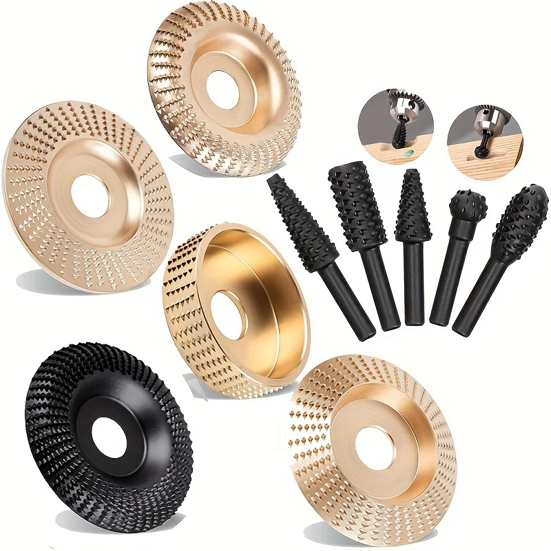 

5 шт., полировальный круг для резьбы по дереву, универсальный шлифовальный диск с 5 шт. роторными напильниками, абразивный диск