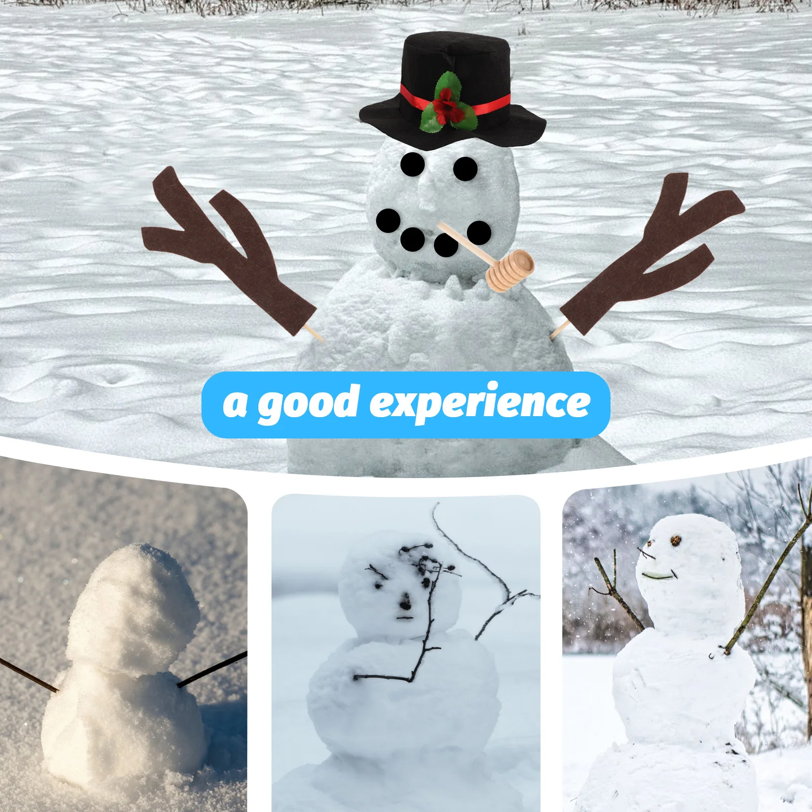 

1 set 1 Set Snowman Making Kit Christmas Decorative Props Diy Dressing Accessories Festive Outdoor Activity Tools Reusable Xmas