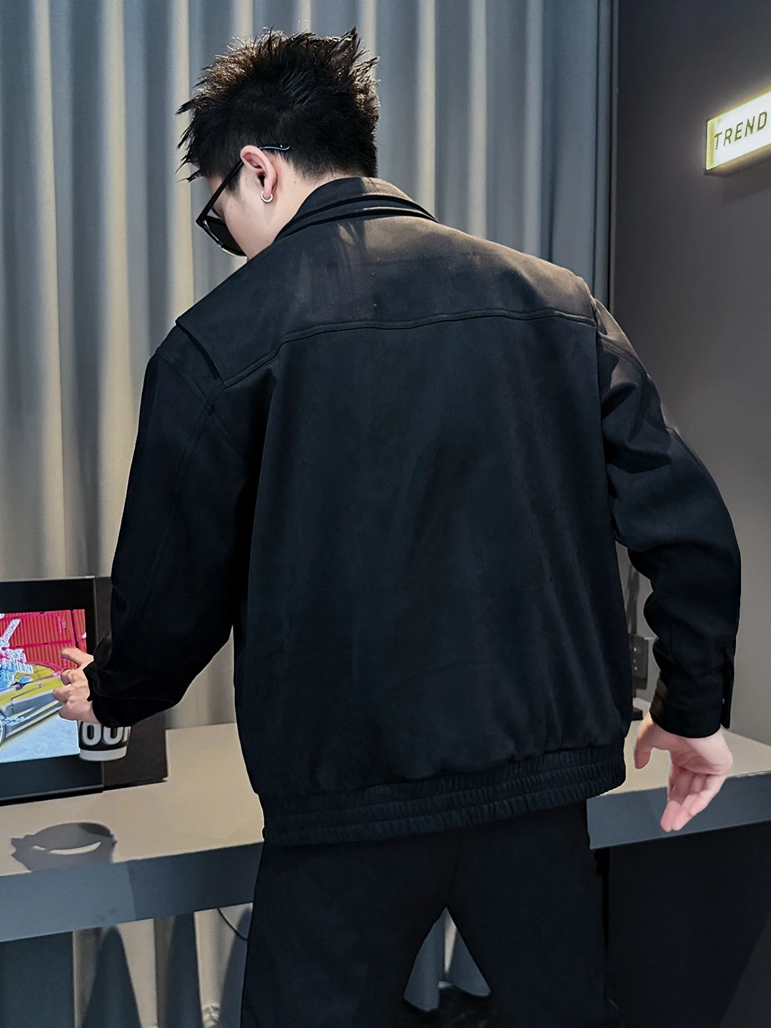 Capispalla Jaet con risvolto a doppio strato caramello Capispalla di marca alla moda Pelle scamosciata Calore Autunno Inverno Abbigliamento da lavoro americano di fascia alta Top Haome