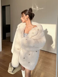 Fangtai-Natural Real Fox Fur Coat para Mulheres, Jaqueta de Inverno Quente, Colete de Luxo, Outwear Feminino, Frio, Frete Grátis, Novo, 2022