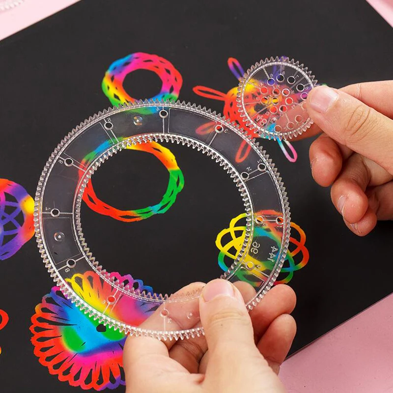 Funny Interlocking Gears Wheels Spirograph Drawing Toys Set Creative Educational Toy for Children Painting Drawing Accessories