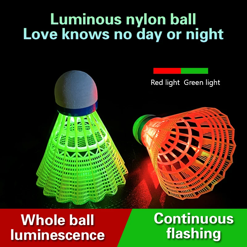 Luminous Badminton Balls LED Foamed Plastic Sport Badminton Colorful Light-up Shuttlecocks Children LED Badminton Set