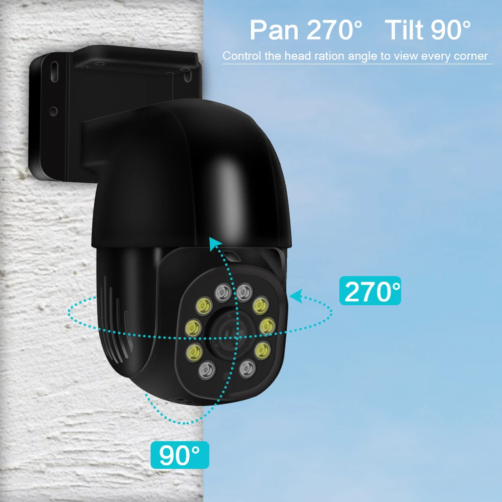 4K POE PTZ Video Survalance Camera With 2 Way Audio Pan Tilt Color Night Vision2MP/3MP/5MP8MP Smart AI IP Onvif Security For NVR