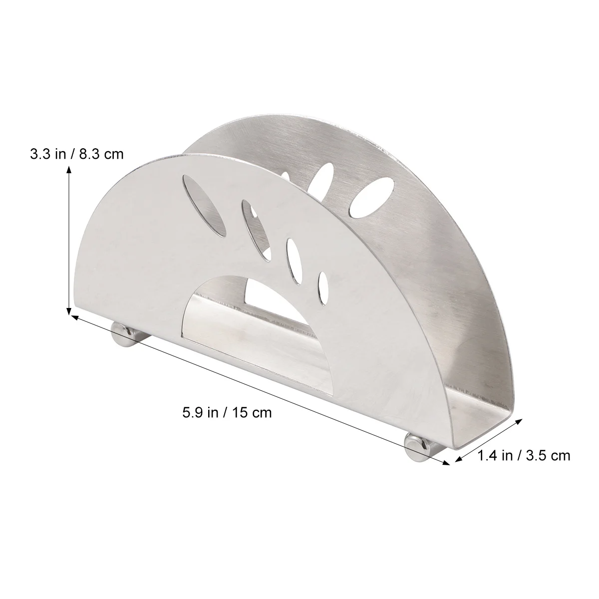 

Stainless Steel Tissue Holder With Holes Semicircle Napkin Dispenser For Home Cafe Restaurant Use Rustproof Mirror