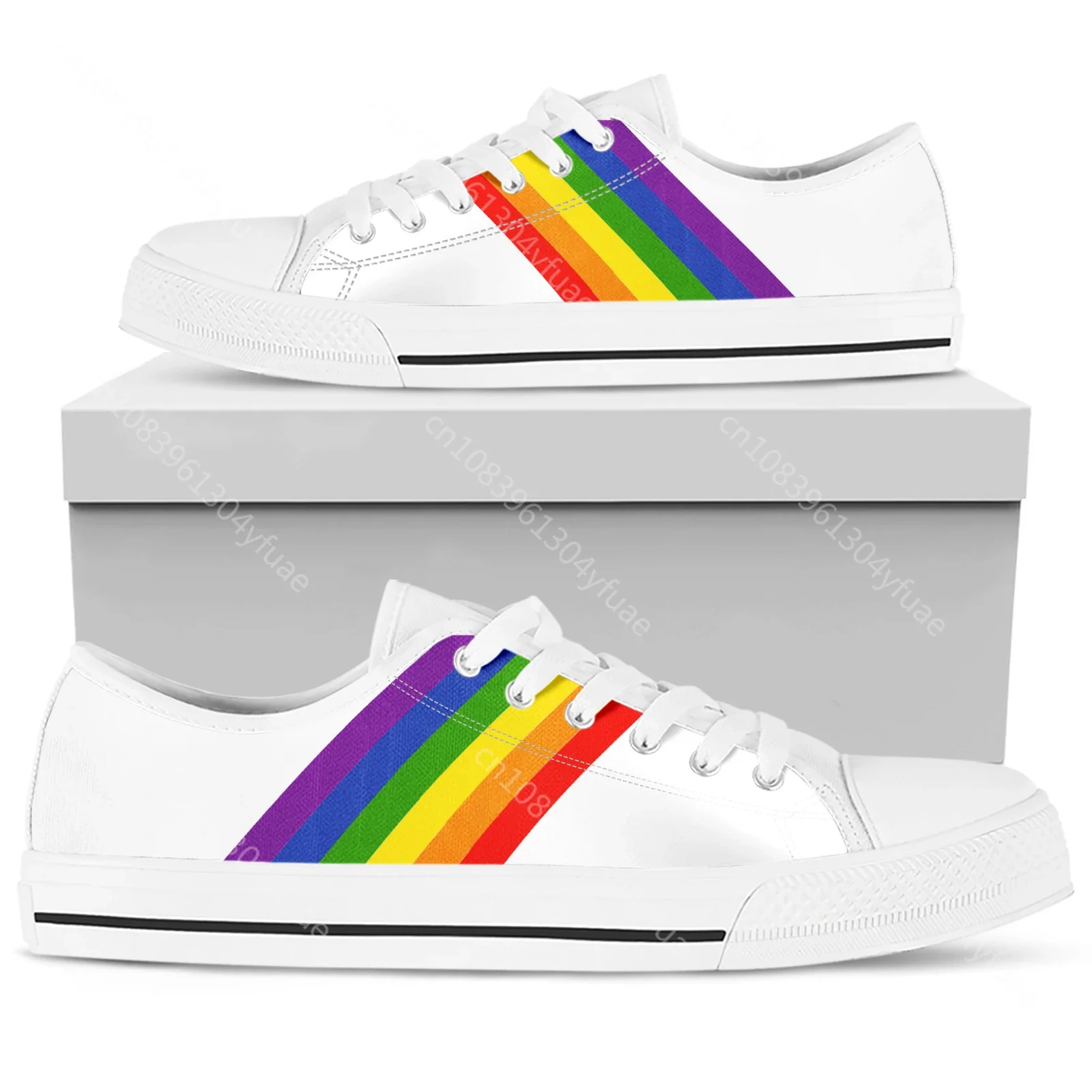 Canvas Sneakers LGBT Pride Women Shoes Couple Canvas Shoe Casual Women Sport Shoes Male Flat Lace-Up Adult Zapatillas Mujer