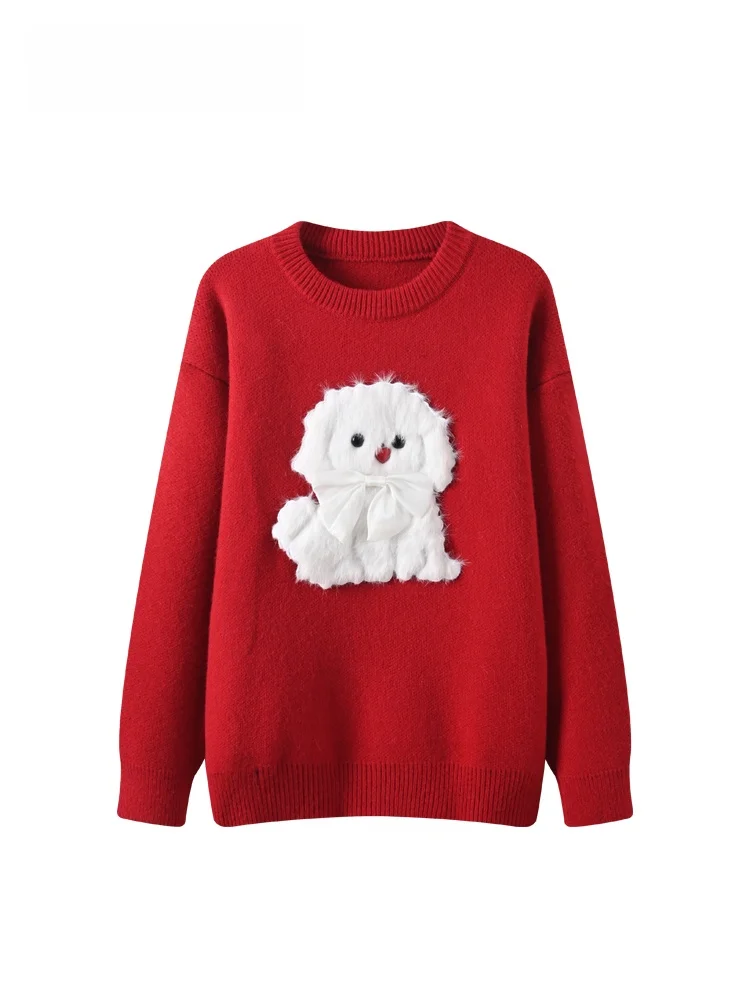 

plus Size Women's Long Sve Knitwear round Ne Loose Fit Faionable Sweater Autumn Winter plus Size Girls Casual Sle