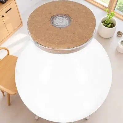 

LED Light Ecological Bottle High Borosilicate Glass with Wooden Lid Durable DIY Micro Landscape Holder Home Decoration