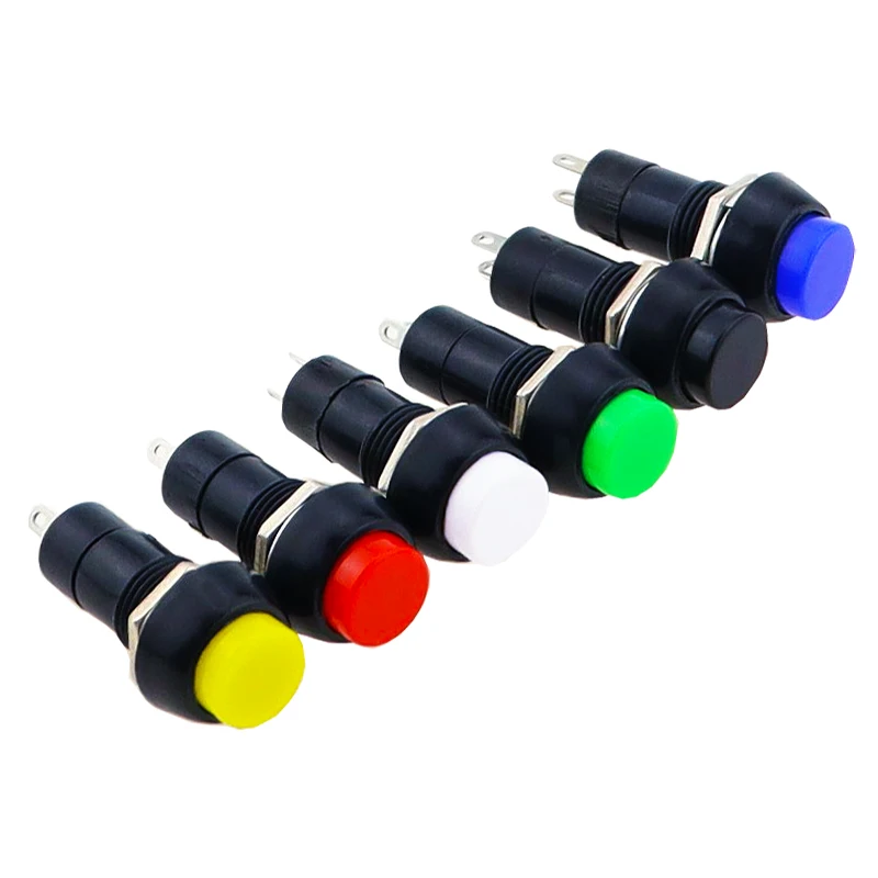 1PC PBS-11A PBS-11B 12mm samoblokujący samoodzyskujący plastikowy przełącznik wciskany chwilowy 3A 250V AC 2PIN 6 kolorów