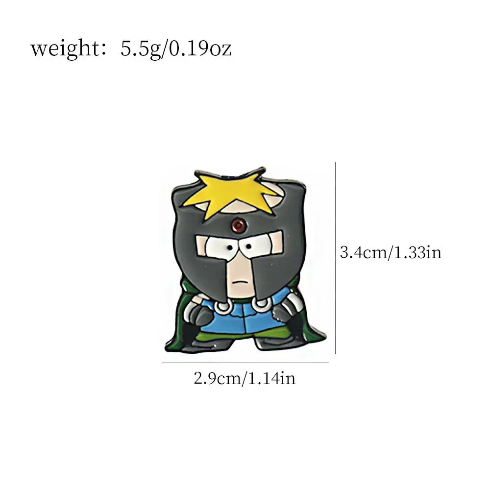 Cartoon Park TV Cartman Figure Badges Lapel Pins for Backpacks Metal Enamel Cute Badge Clothes Jewelry Clothing Accessories