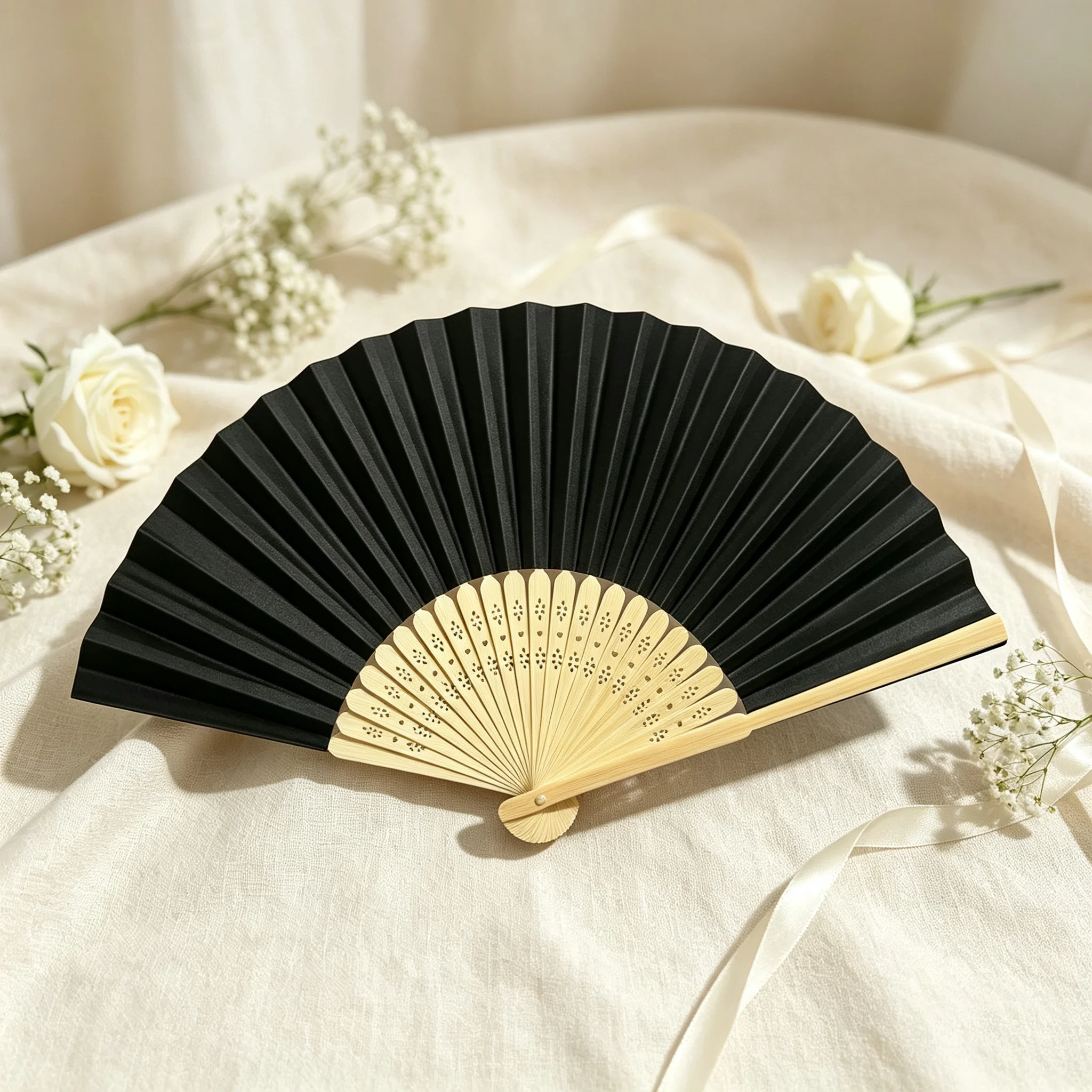 Paper Hand Fan Bamboo Folding Fan for DIY Patterns Wedding Dance Hand Fan  Party Favors