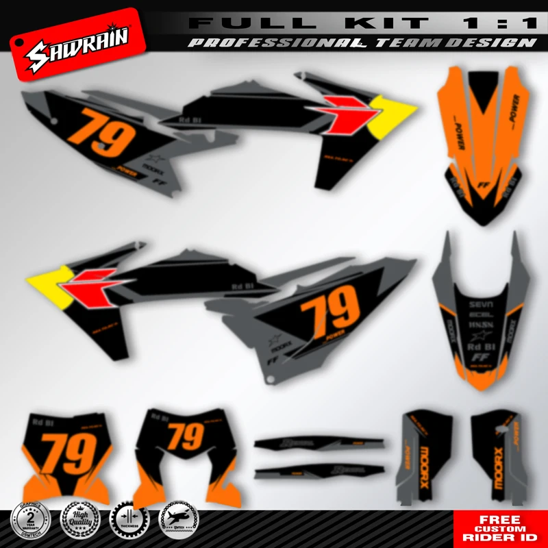 Sawrain Motorcycle Fairing Stickers Graphics Decals For KTM EXC XCW 2024 2025 2026 125 200 250 300 350 400 450 view 3