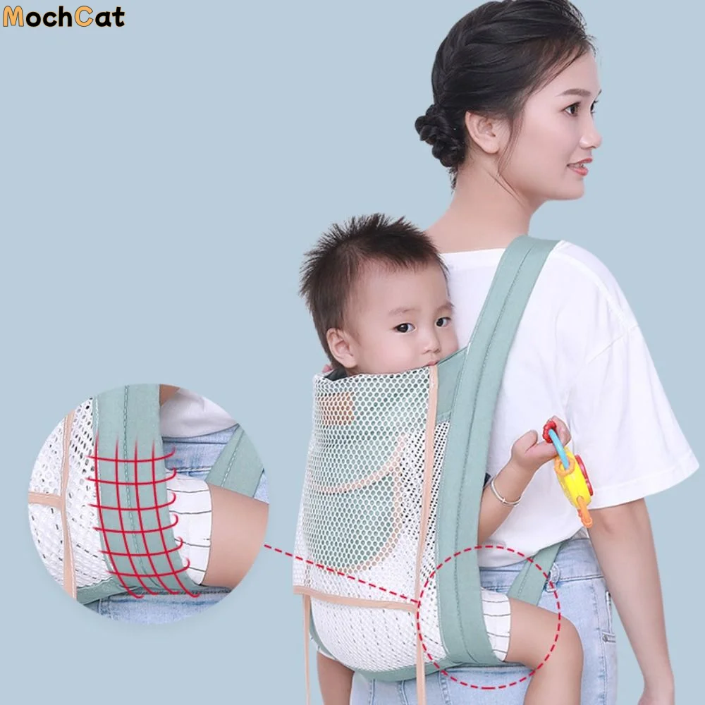

Ergonomic Baby Carrier Head Support Net Breathable Infant Backpacks Holder Double-sided Cross Straps Newborn Sling Wrap Outdoor