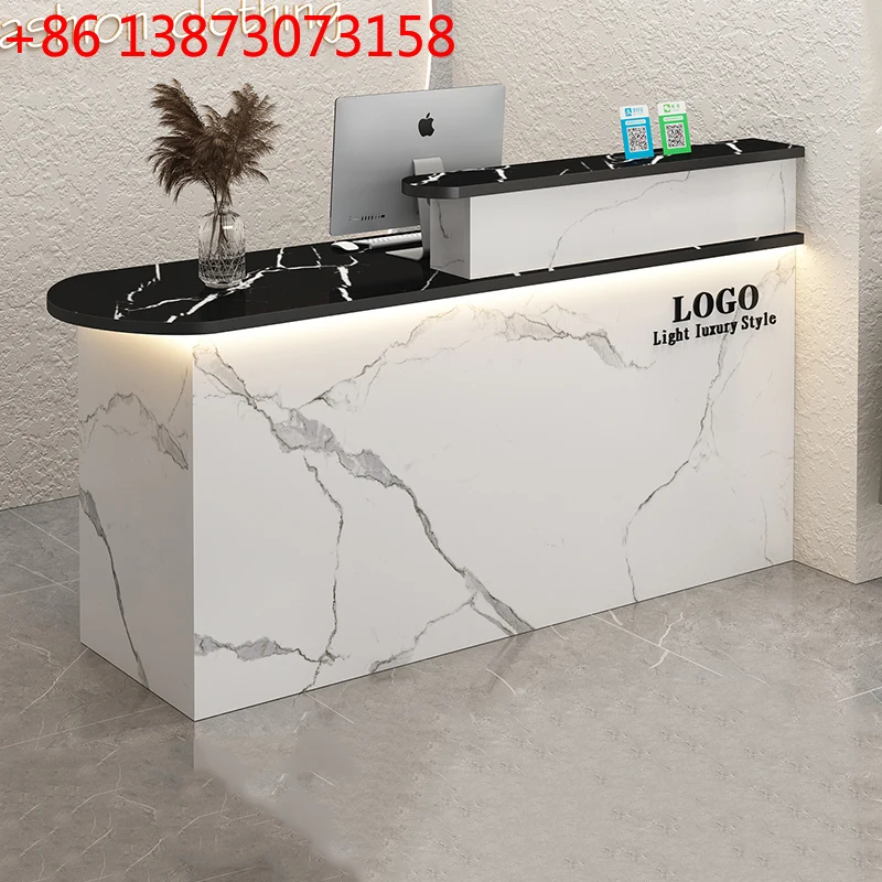 

Стильная корейская угловая стойка ресепшн с подсветкой для офиса, кассы, салона красоты, модная мебель