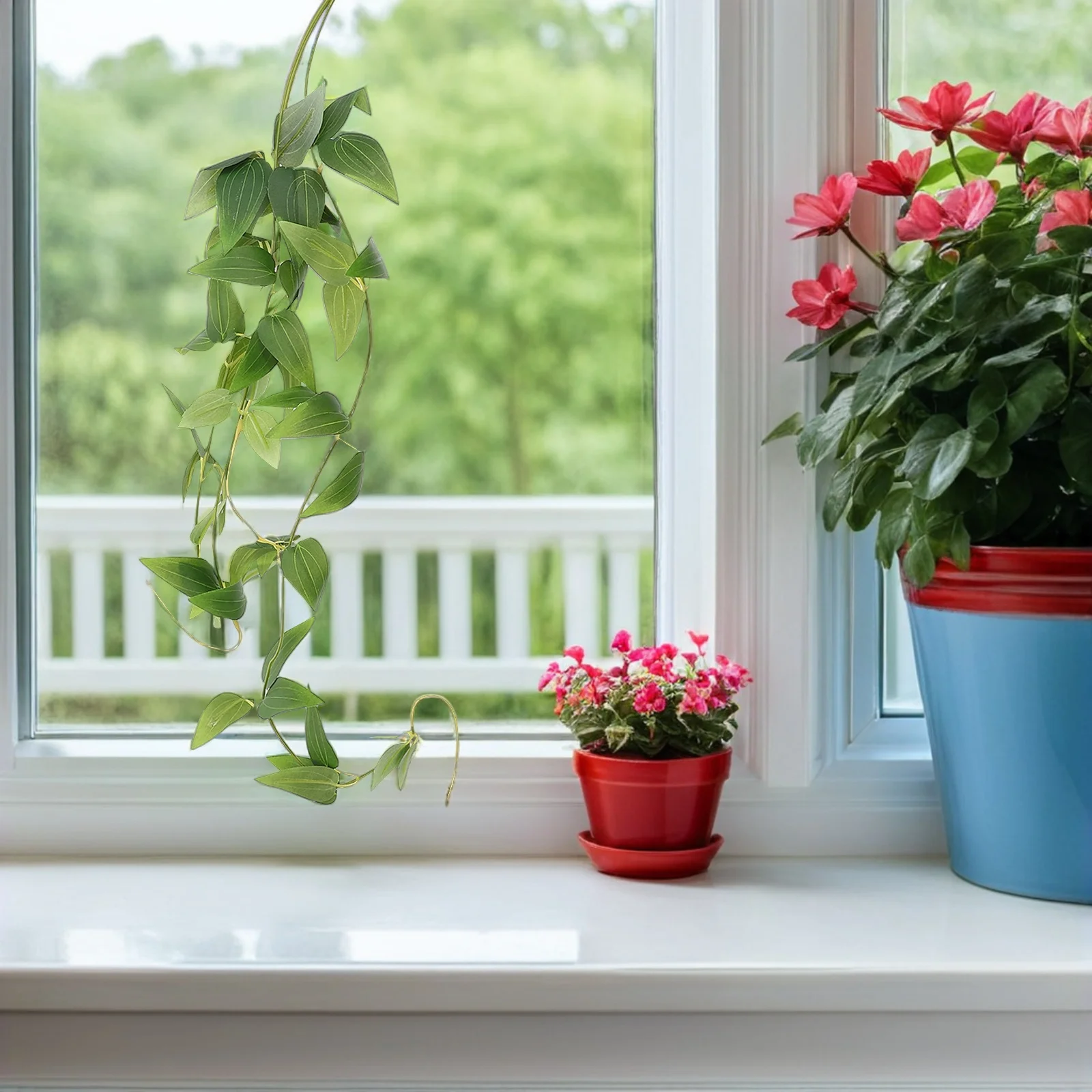 

1Pcs Artificial Clematis Rattan Green Simulated Plant Home Decor Decorative Clematis Rattan Floral Arrangement