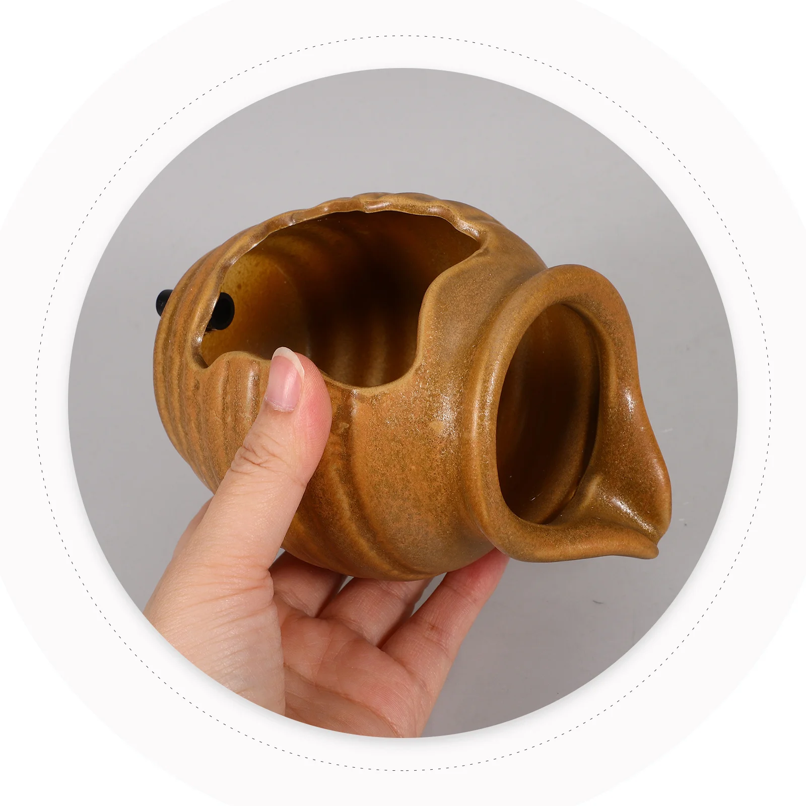 

Kisangel Ceramic Aquarium Cave Pot for Shrimp Cichlid Fish Tank Hideout Breeding Rest Light Brown