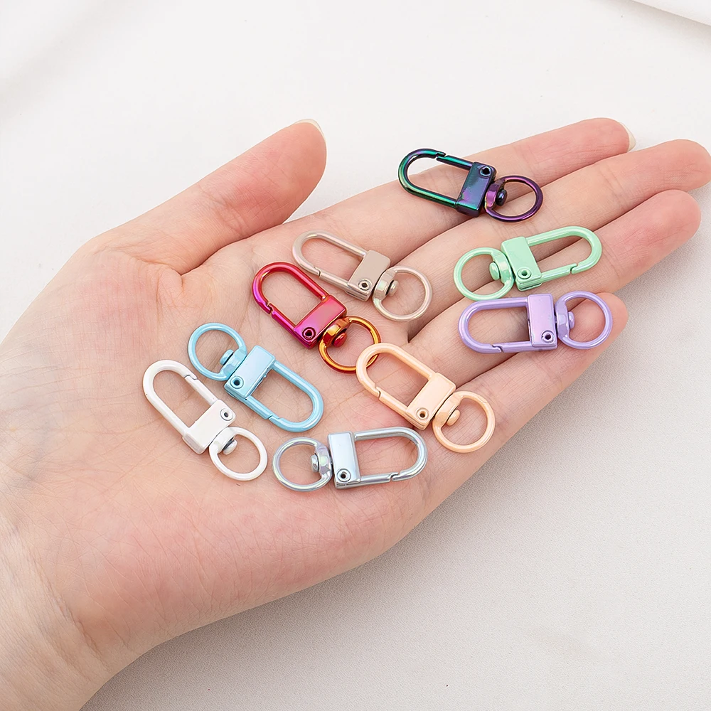 10Pcs/Lot Colorful Alloy Snap Lobster Clasps Hooks Keychain Findings For Jewelry Making DIY Keychains Bag Charms Accessories view 5