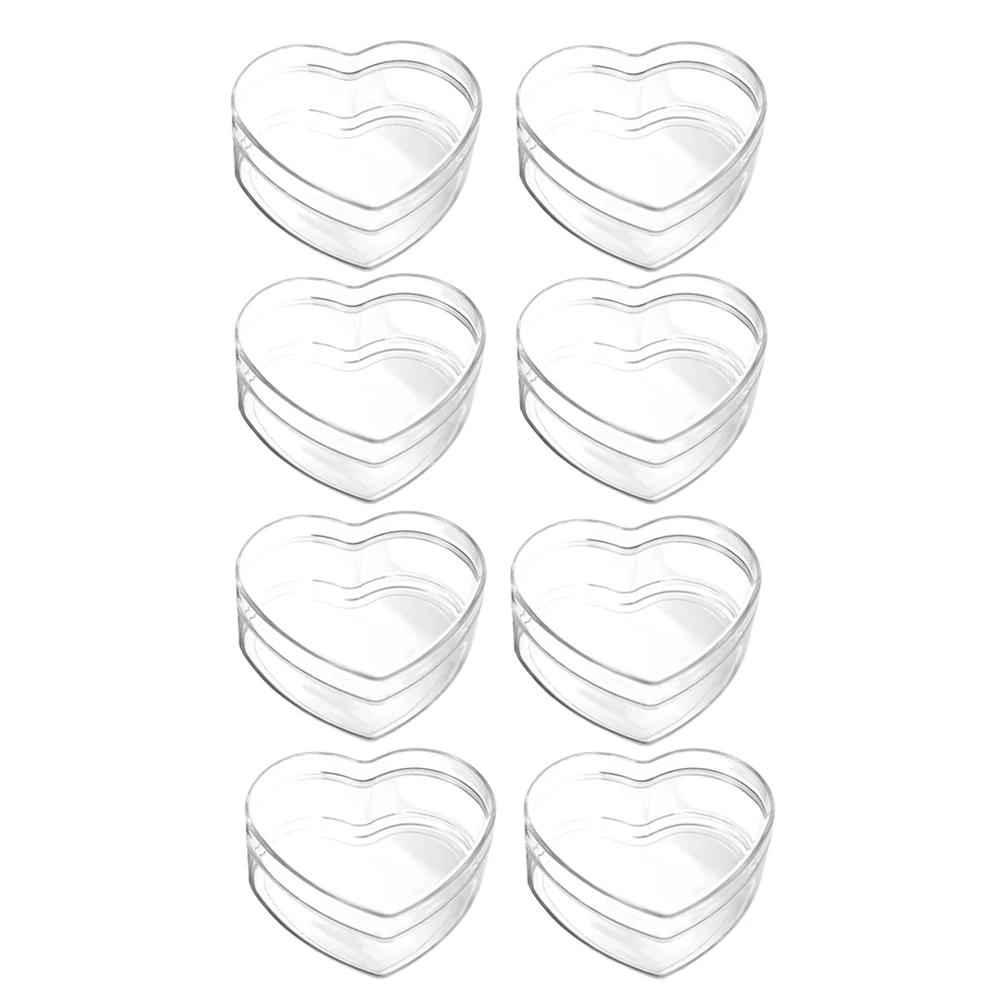 

8 Pcs Heart Shaped Transparent Boxes 8x5x4cm Clear Acrylic Storage Containers ies Gifts Bulk Packaging Wedding