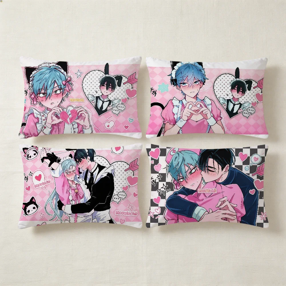 A-alien Chibi Boy And Boy Stage Cushion Cover Hit Product Home Sofa Living Room Double-Sided Soft Decorative Pillow Cover