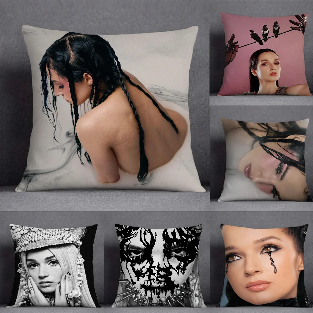 Singer Negative Spaces P-Poppy Pillow Case Square Double-Sided Printing Short Plush Sofa Cushion Cover Bedroom Bedside Pillow