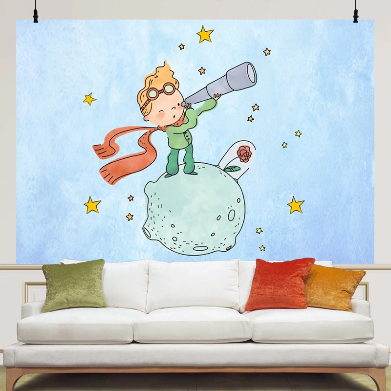 Little Prince Backdrop Telescopio Happy Birthday Party Baby Shower 1st Photography Background Photo Banner Decoration