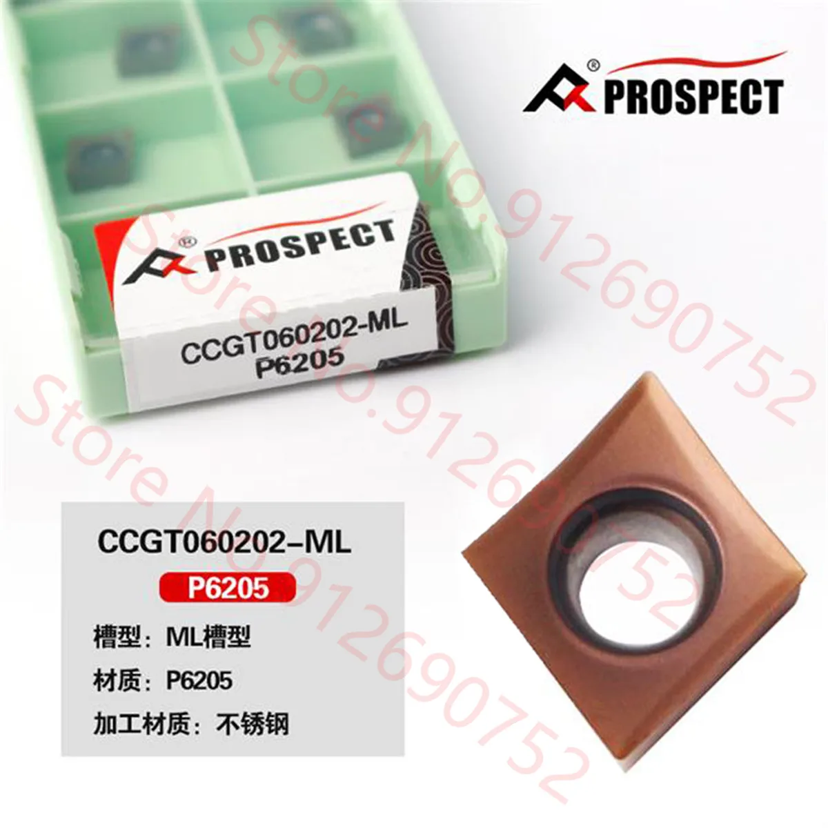 

PROSPECT CCGT060201-AK K01 CCGT09T304-ML P6205 Carbide Insert CCGT Inserts