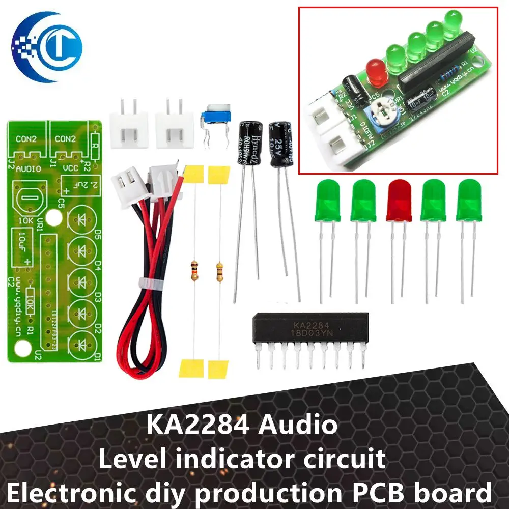 Electronic Kit Parts 5mm RED Green LED Level Indicating 3.5-12V KA2284 DIY KIT Audio Level Indicator Suite Trousse DIY