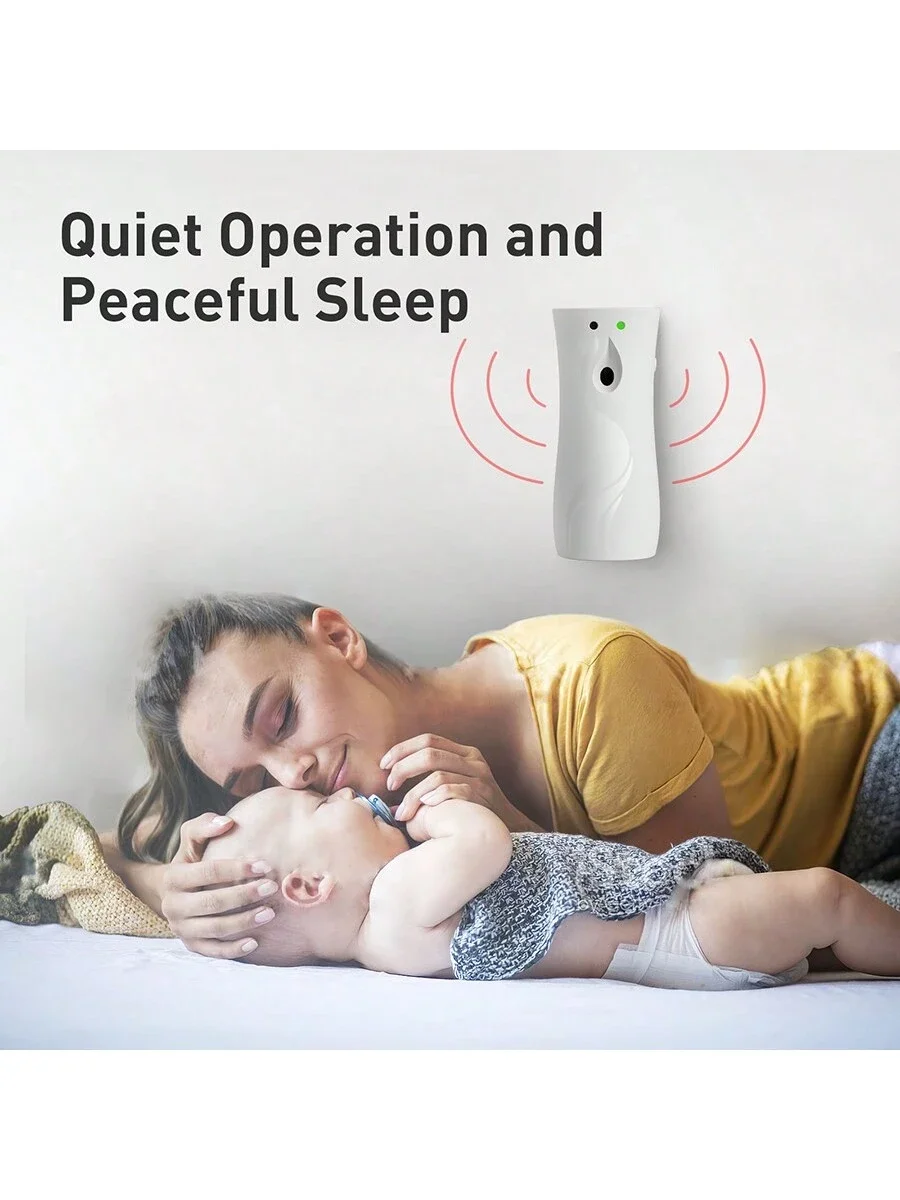 1 قطعة موزع معطّر الهواء الأوتوماتيكي مدعوم بالبطارية، موزع عطر رذاذ مثبت على الحائط وسطح المكتب لمجموعة الحمام