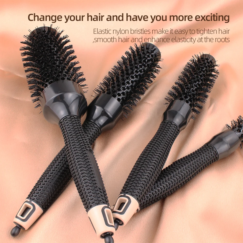 أسطوانة شعر أسطوانية للجنسين من Gute: ABS + مطاط + نايلون أسود لتجعيد الشعر/الموجات الداخلية/البوب، صالونات التجميل المضادة للكهرباء الساكنة/الاستخدام المنزلي #4